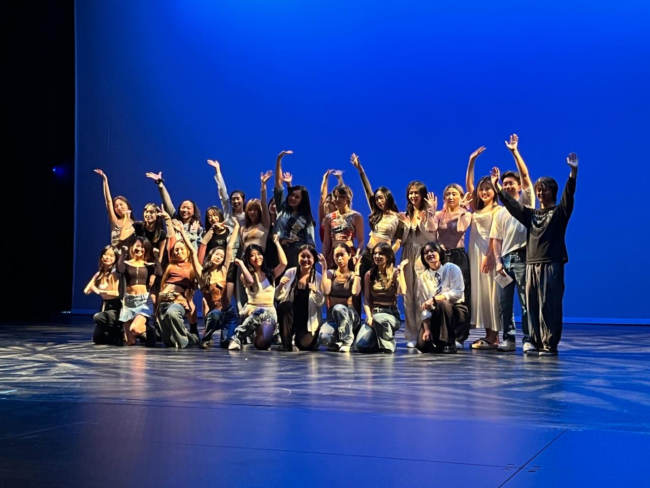 Davia's dance group after a great performance.